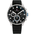 Original Tommy Hilfiger Men's Watch - Silver Case & Black Rubber (1791971)