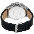 Original Tommy Hilfiger Men's Watch - Silver Case & Black Leather (1791050)