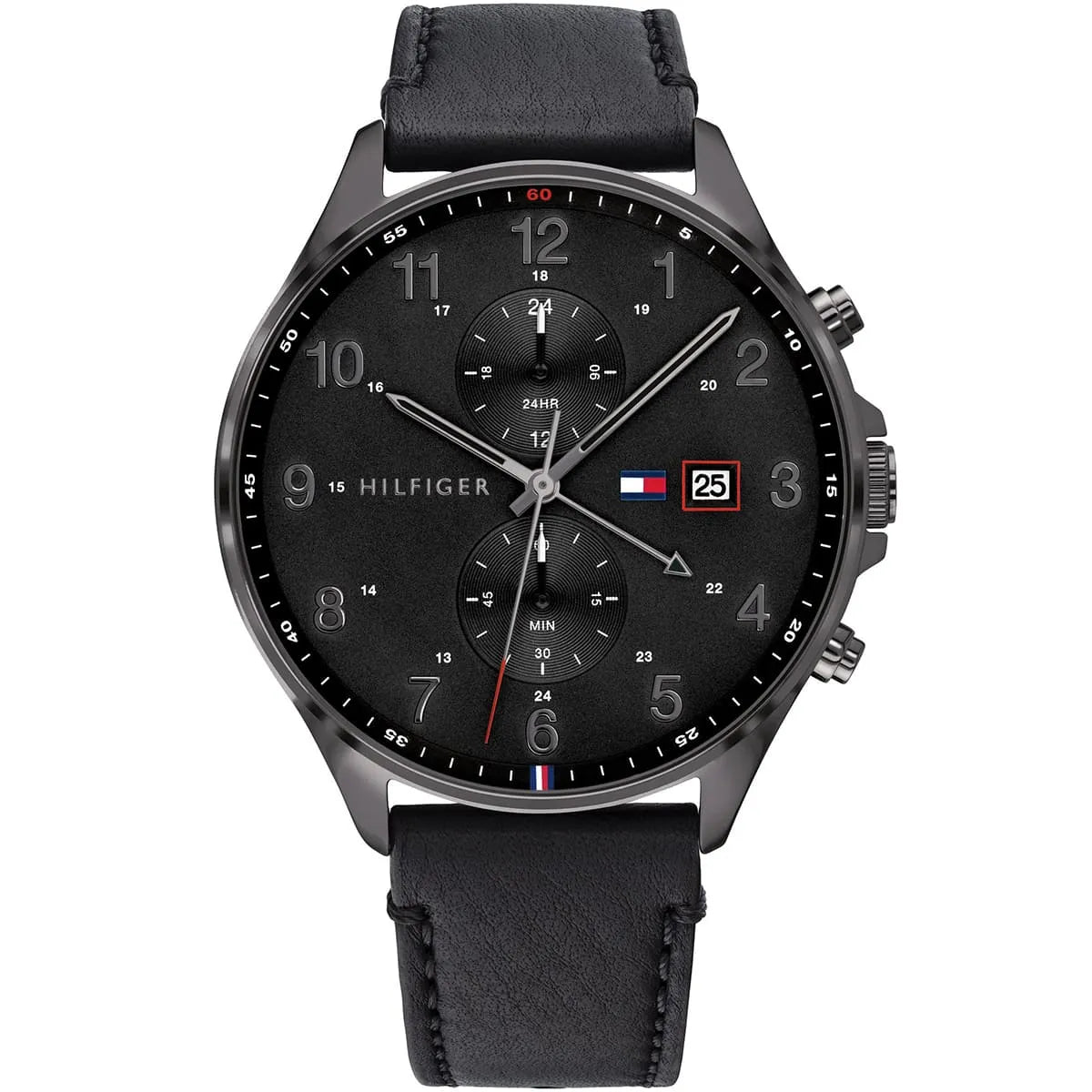 Original Tommy Hilfiger Men's Watch - All Black & Black Leather (1791711)