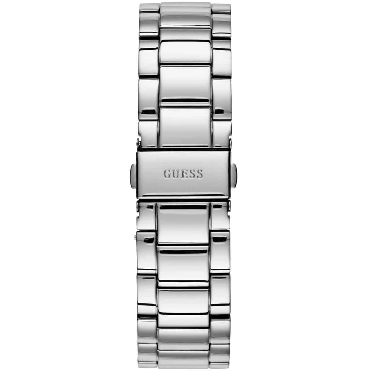 Guess Constellation W1006L1 Silver Case Crystal Bezel Blue Textured Dial Silver Metal Women's Watch