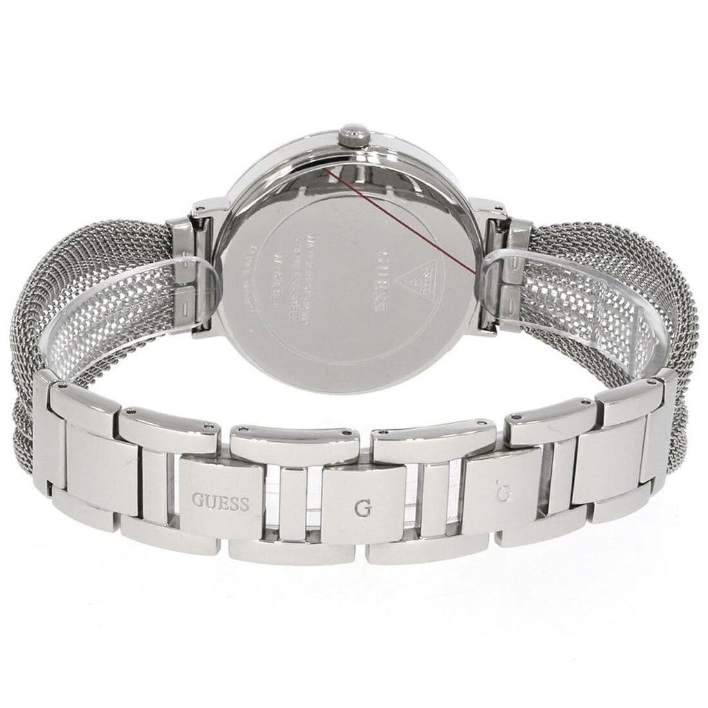 Guess Chiffon W1083L1 Silver Tone Mesh Bracelet Crystal Watch