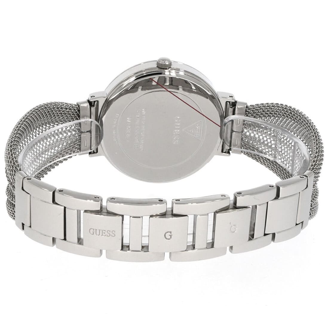 Guess Chiffon W1083L1 Silver Tone Mesh Bracelet Crystal Watch