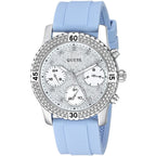 Guess Confetti Multi-Function W1098L3 Silver Case Silver Dial Light Blue Rubber Women Watch