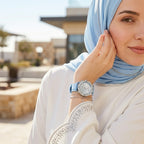 Guess Confetti Multi-Function W1098L3 Silver Case Silver Dial Light Blue Rubber Women Watch