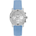 Guess Confetti Multi-Function W1098L3 Silver Case Silver Dial Light Blue Rubber Women Watch